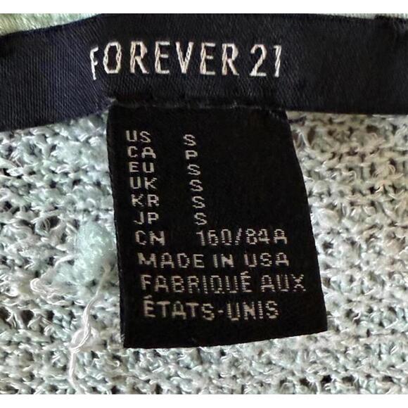 Forever 21 Mint Green Sweater Knit Cap Sleeve Top - Size S - Picture 5 of 5